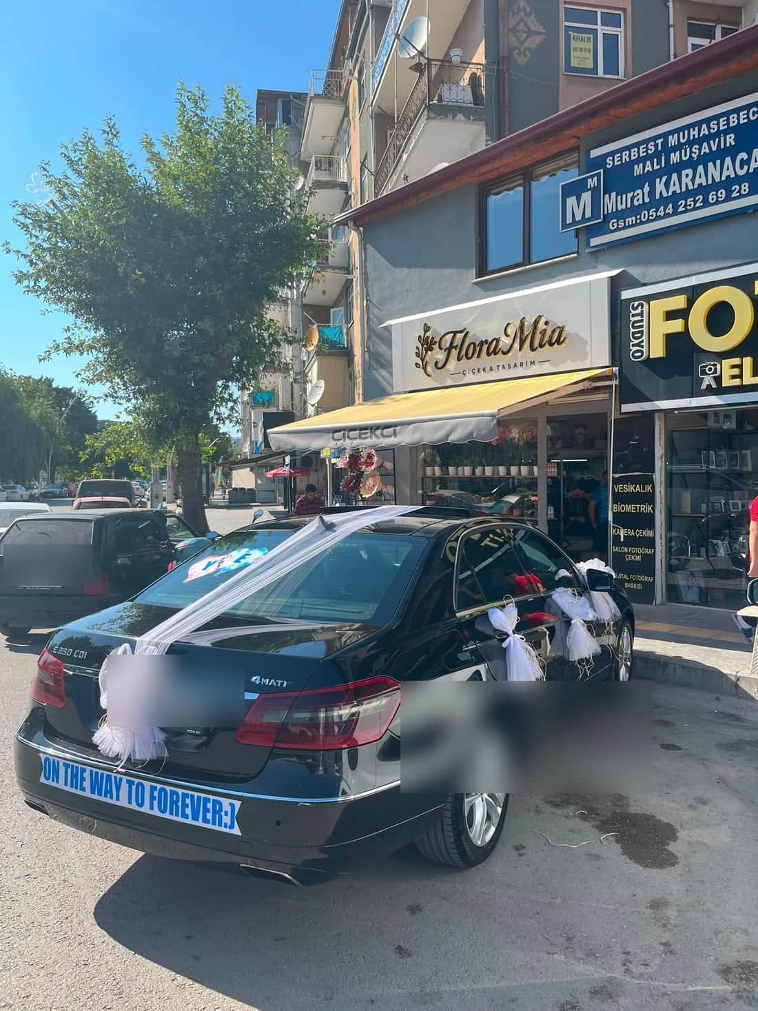 FloraMia Tokat çiçekçi gelin arabası buket süslemesi